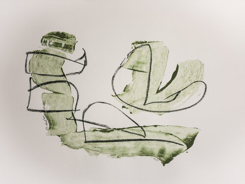 Wind über Grün by Uwe Beyer, Painting for Sale on Select