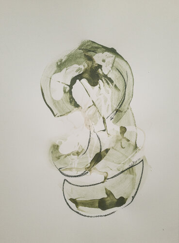 Notizen Grün 25P4 by Uwe Beyer, Painting for Sale on Select