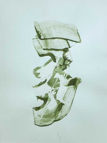 Notizen Grün 25P11 Gefüge by Uwe Beyer, Painting for Sale on Select