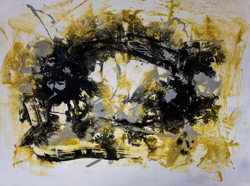 Eruptive Resonanz II 26 L by Uwe Beyer, Painting for Sale on Select