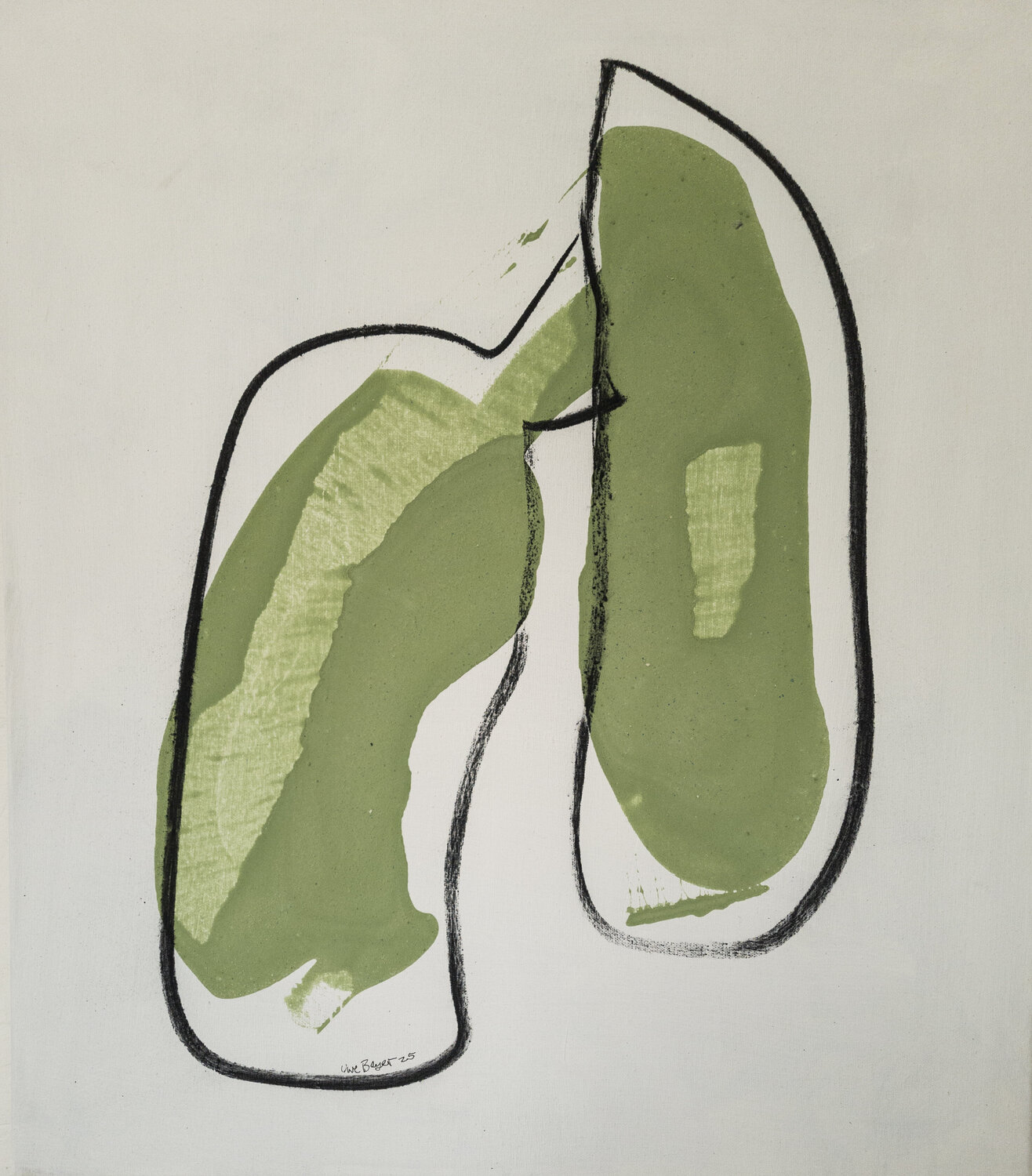 Zwei Formen Uwe Beyer Original painting for sale