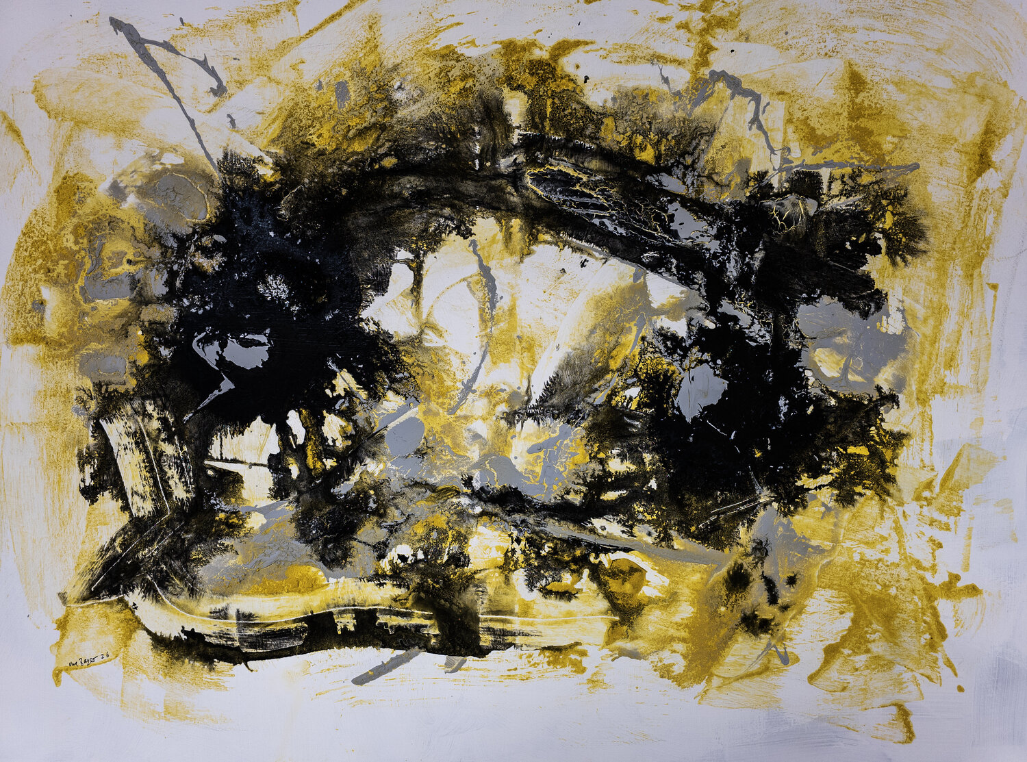 Eruptive Resonanz II 26 L Uwe Beyer Original painting for sale