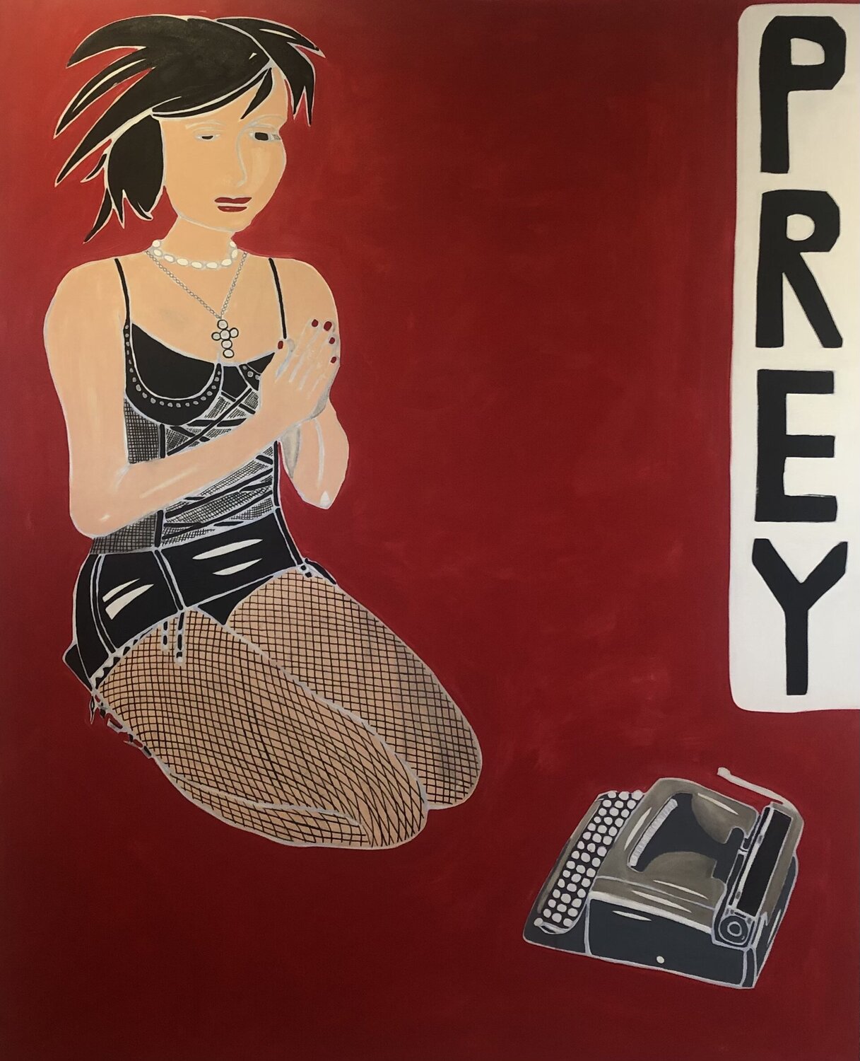 She Prays Kerry Campbell Original painting for sale