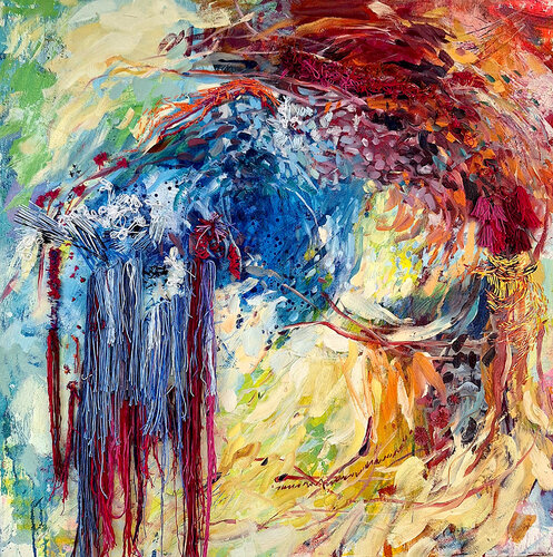 The Unraveling: Threads of Courageous Beauty by Leonie Brown, Painting for Sale on Select
