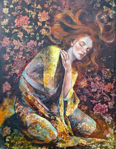 Surrender | Original Figurative Painting von Leonie Brown, Malerei kaufen auf Select