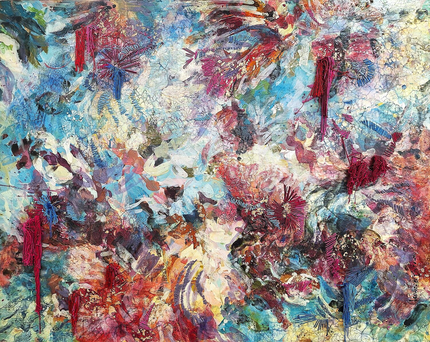 Remnants and Remembering | Original Abstract Painting Leonie Brown Originalgemälde zu verkaufen