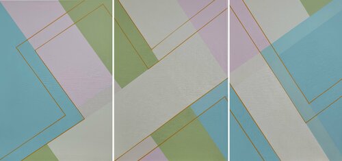 Number 34 Triptych. by Alejandra Repetto Escardó, Painting for Sale on Select