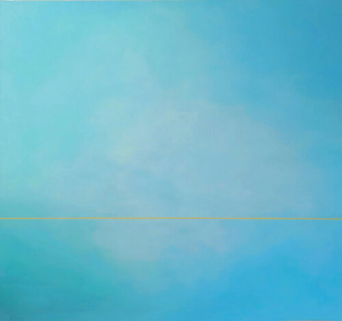 One yellow line by Alejandra Repetto Escardó, Painting for Sale on Select