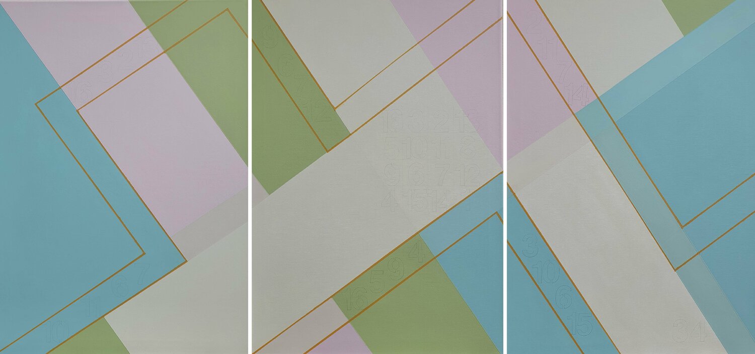 Number 34 Triptych. Alejandra Repetto Escardó Original painting for sale