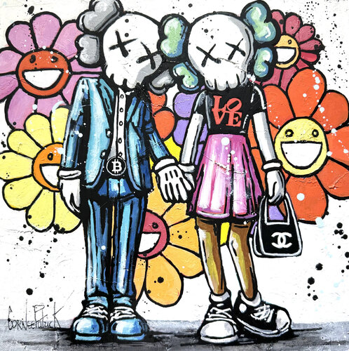 Kaws is in LOVE by Patrick Cornée, Painting for Sale on Select