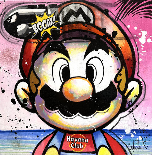 Super Mario loves holidays by Patrick Cornée, Painting for Sale on Select