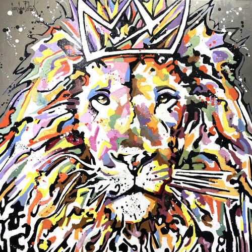 Lion royal by Patrick Cornée, Painting for Sale on Select