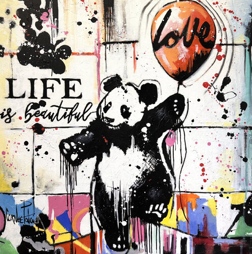 Panda in LOVE by Patrick Cornée, Painting for Sale on Select