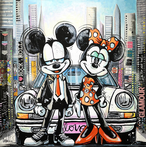 Mickey and Minnie a magical honeymoon in New York by Patrick Cornée, Painting for Sale on Select