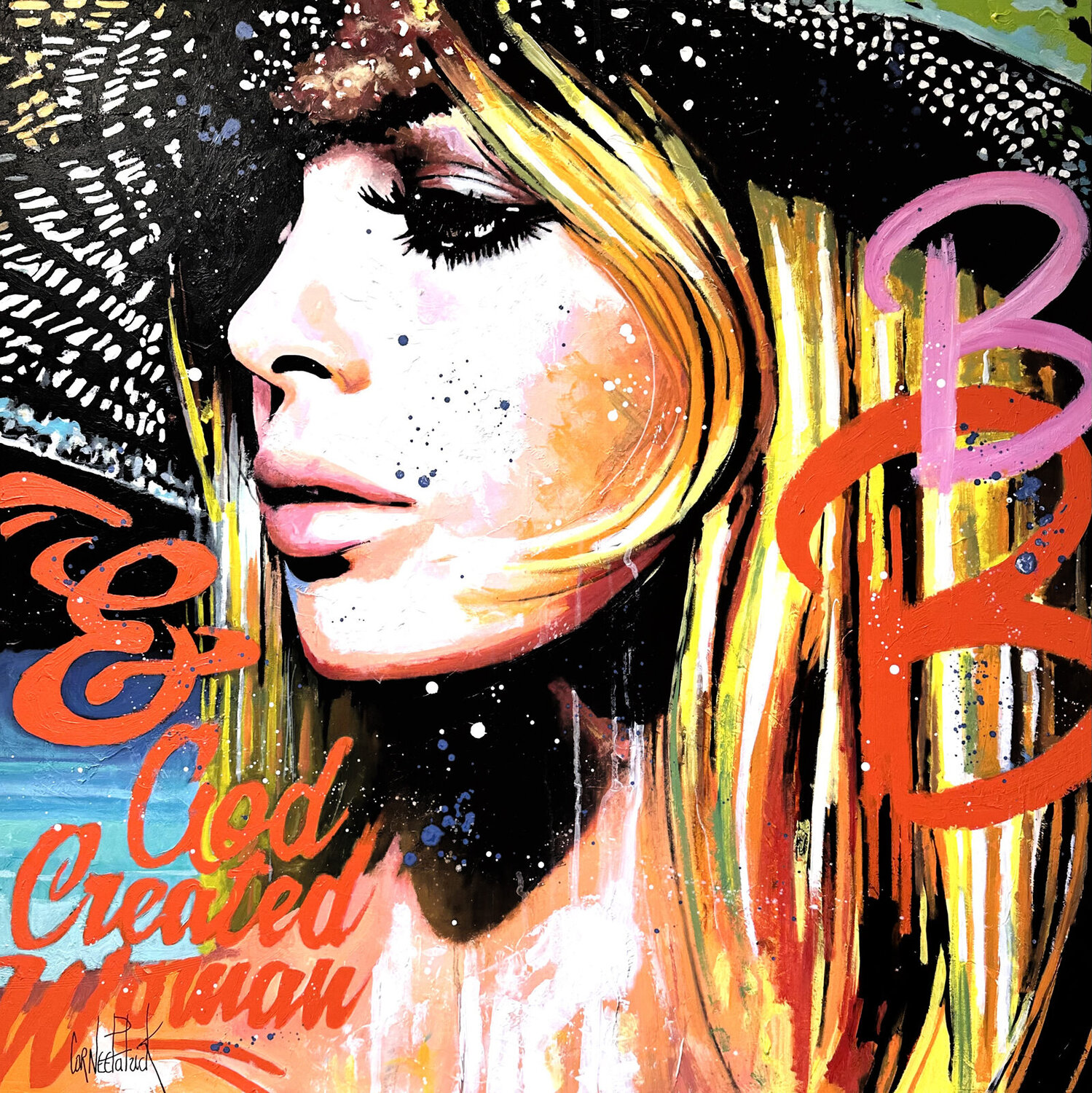 Brigitte Bardot, icône de la Riviera Patrick Cornée Original painting for sale