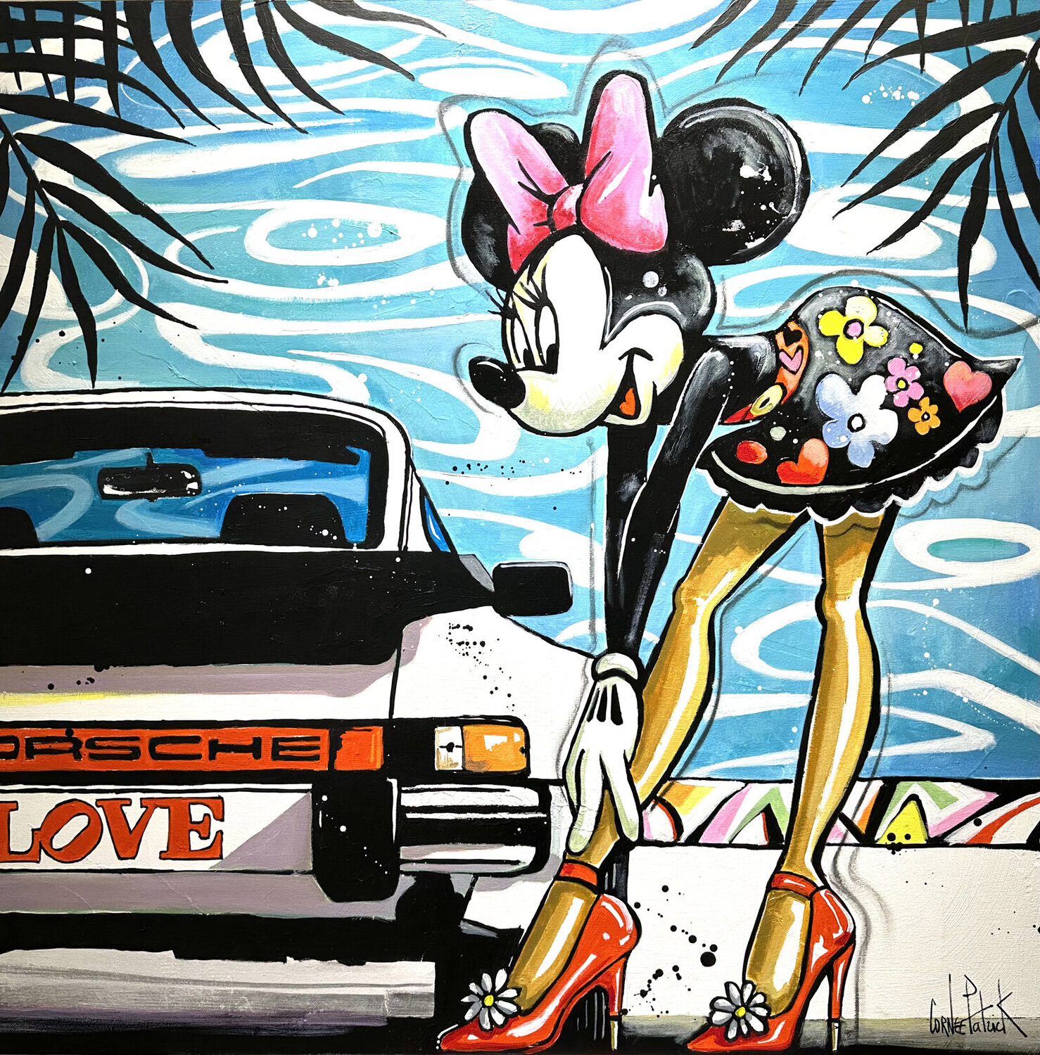 Minnie Mouse chic and sexy Patrick Cornée Original painting for sale
