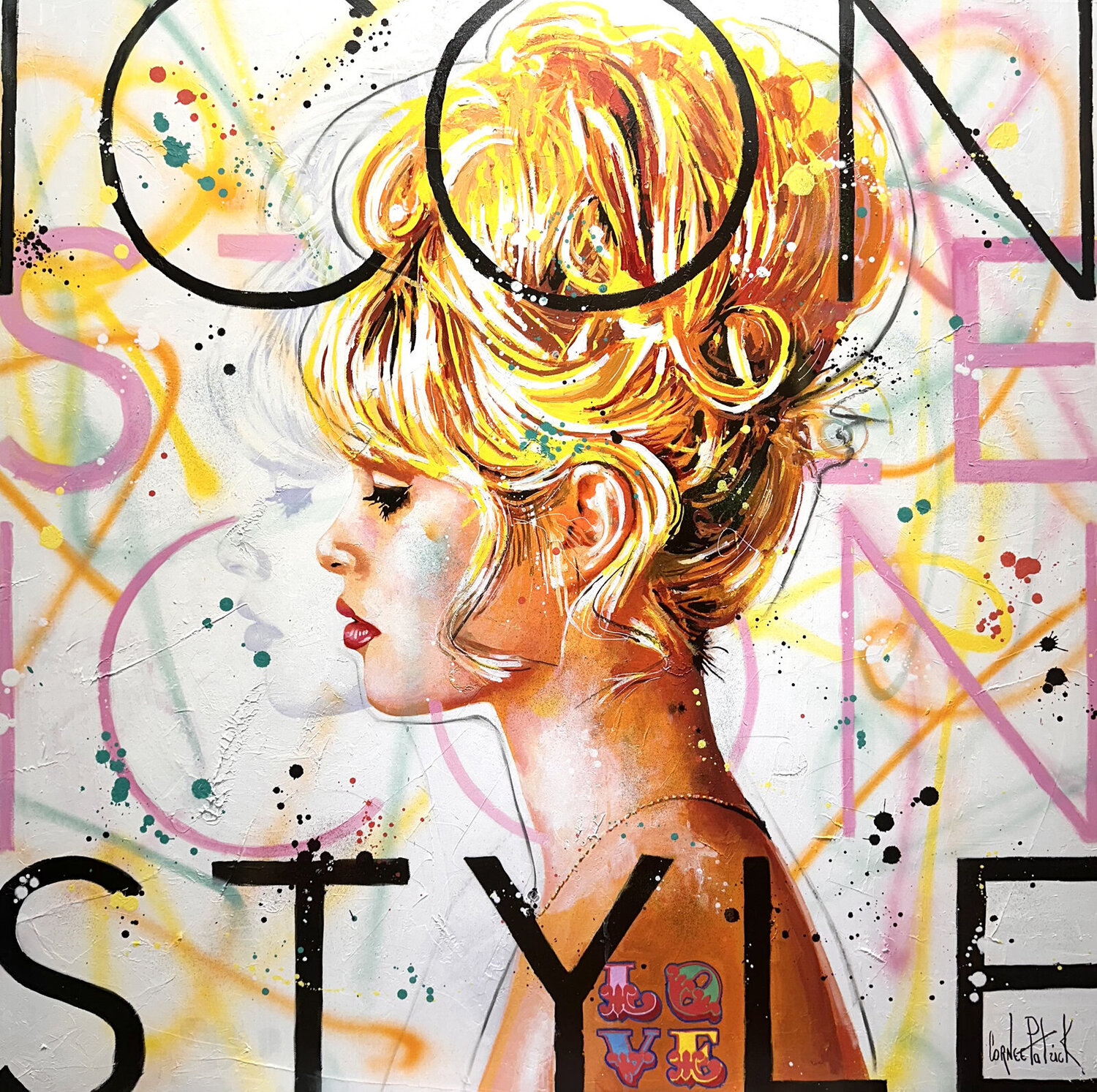 Brigitte Bardot, pop style Icon Patrick Cornée Original painting for sale