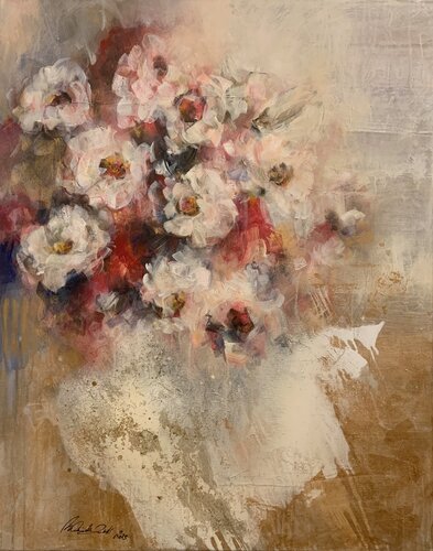 Hommage - Rosen am Abend I by Marion Doxie Delaubell, Painting for Sale on Select