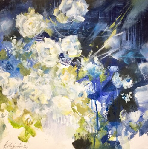 Floating Bloom by Marion Doxie Delaubell, Painting for Sale on Select
