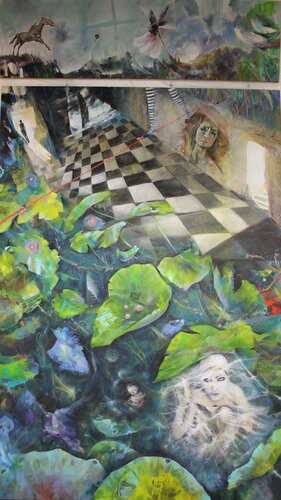 Utopia (Diptychon) by Marion Doxie Delaubell, Painting for Sale on Select