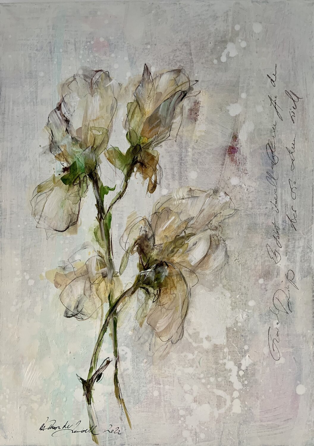 Floral things I Marion Doxie Delaubell Original painting for sale