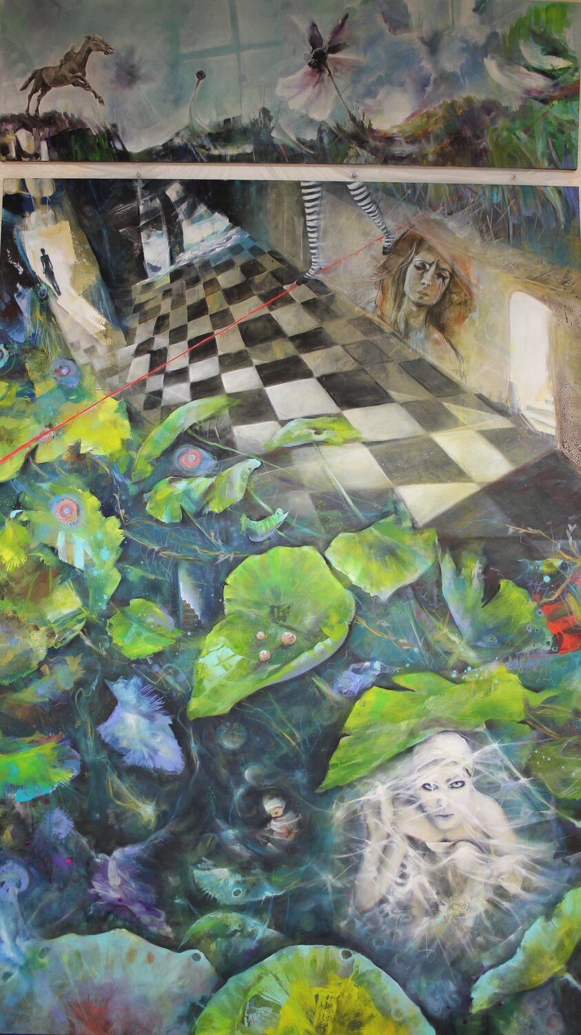 Utopia (Diptychon) Marion Doxie Delaubell Original painting for sale