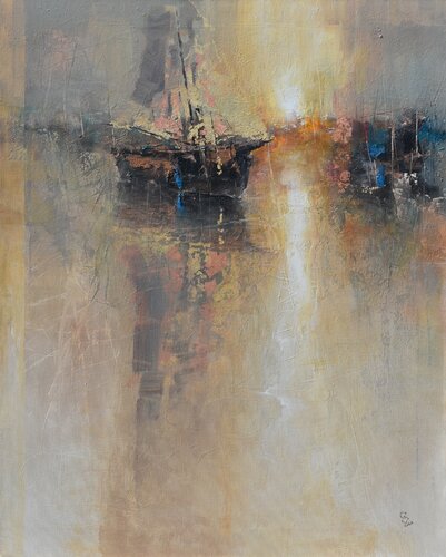 Harbor of destroyed dreams - Look At Your Home, Angel by Ivan Grozdanovski, Painting for Sale on Select