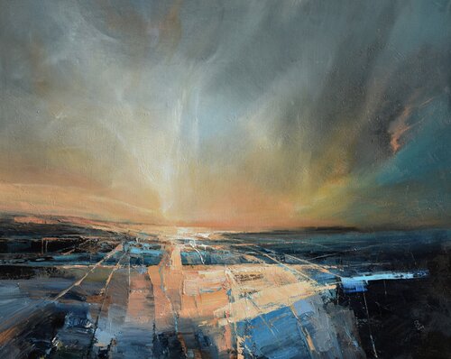 Agartha - Mystery of blue fields - 2 by Ivan Grozdanovski, Painting for Sale on Select