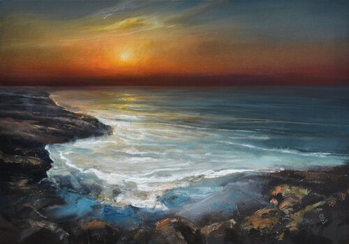 Evening Sky - 3 by Ivan Grozdanovski, Painting for Sale on Select