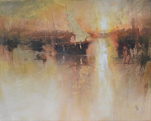 Harbor of destroyed dreams - A sleepy morning by Ivan Grozdanovski, Painting for Sale on Select