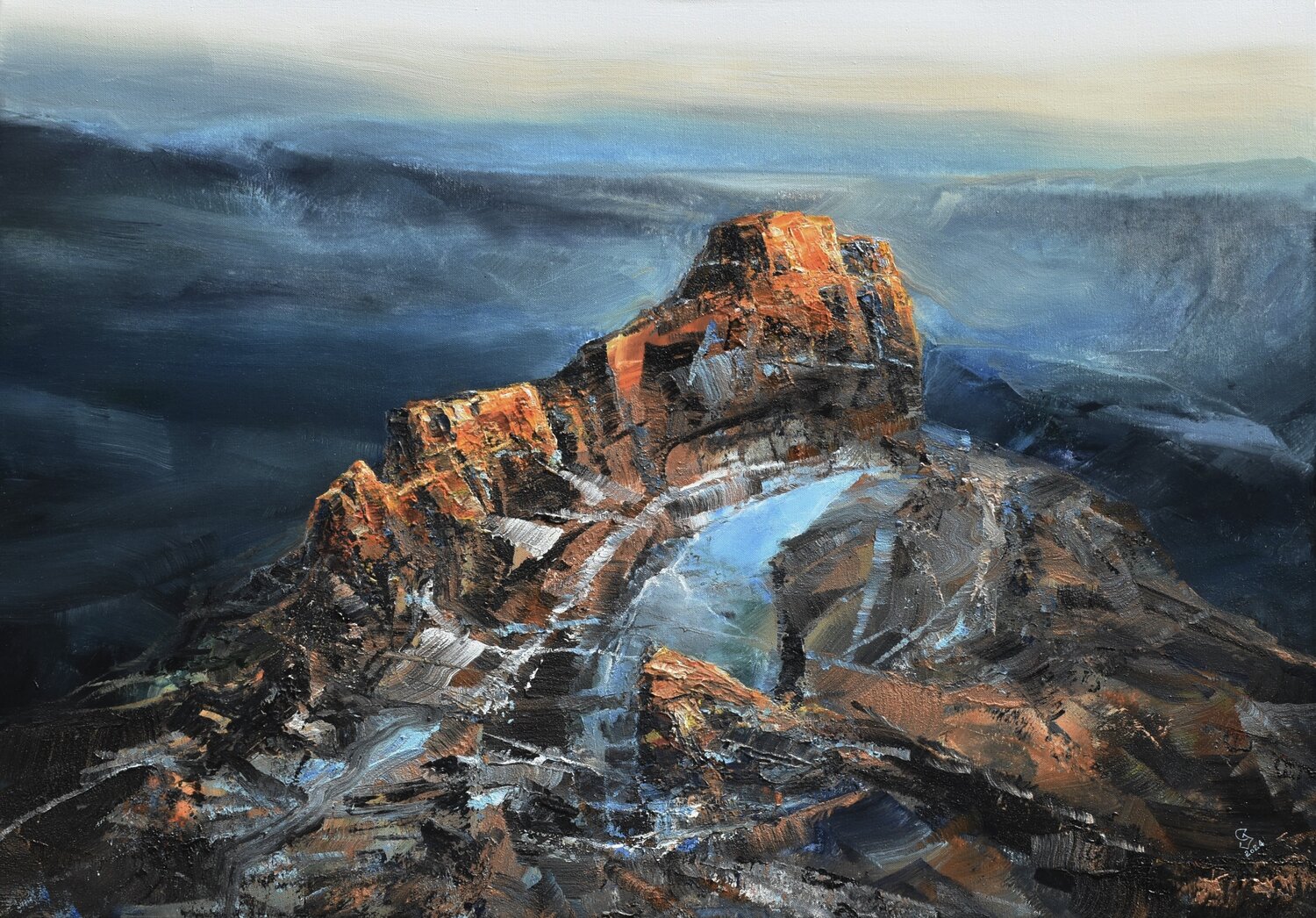 Agartha - Mountain Sapphire Ivan Grozdanovski Original painting for sale