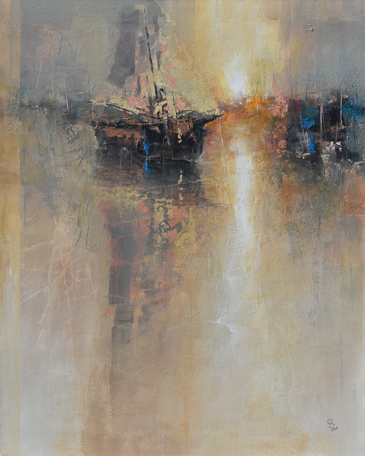 Harbor of destroyed dreams - Look At Your Home, Angel Ivan Grozdanovski Original painting for sale