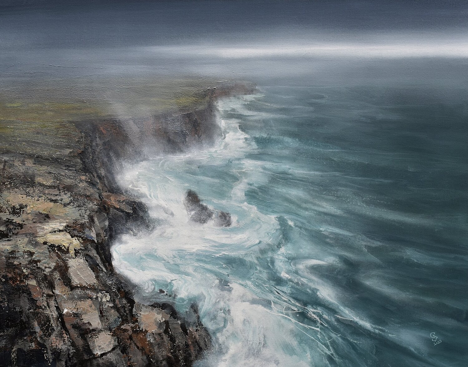 Agartha - East coast cliffs 2 Ivan Grozdanovski Original painting for sale