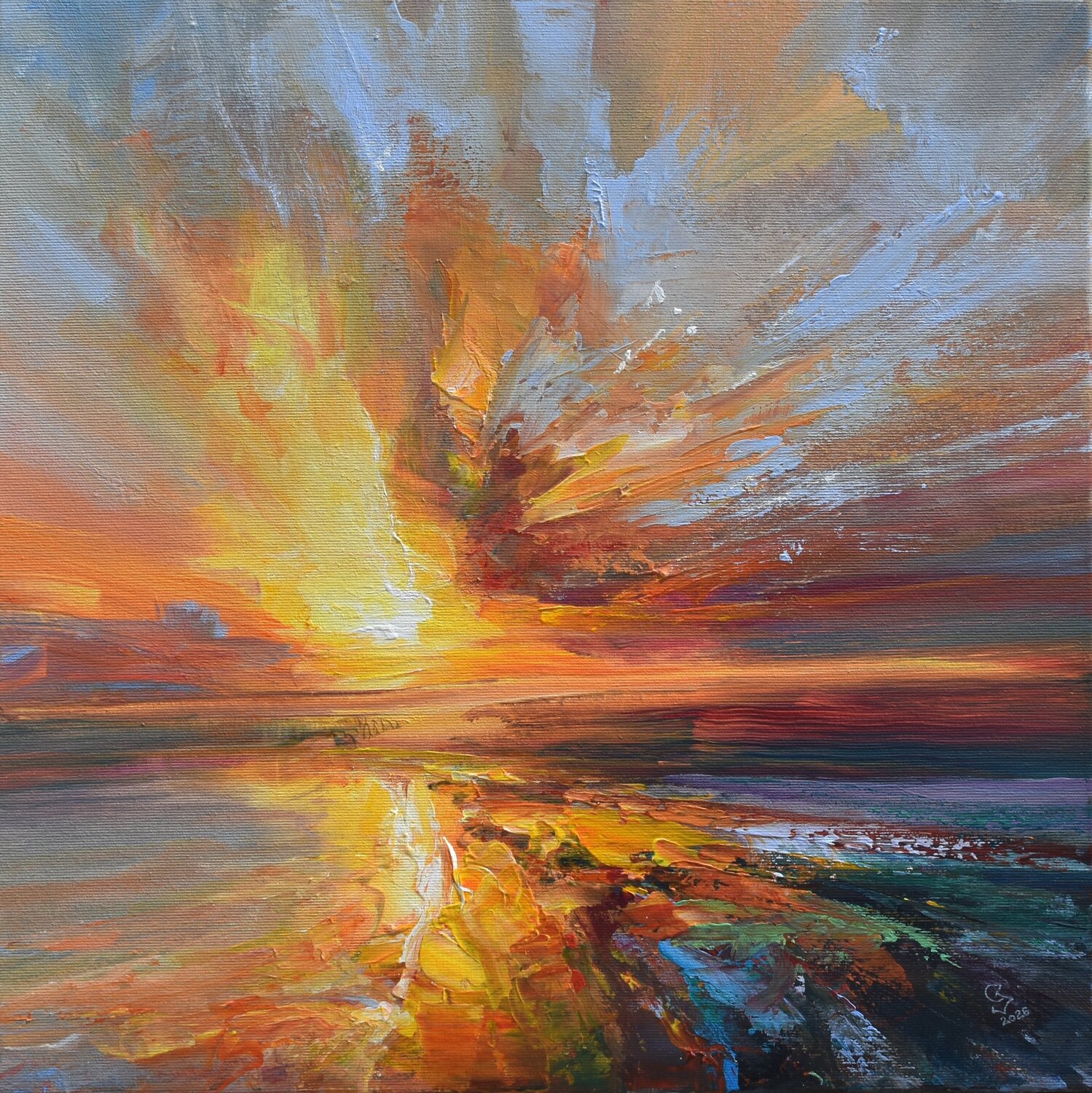 Impressions of the sunset 5 Ivan Grozdanovski Original painting for sale