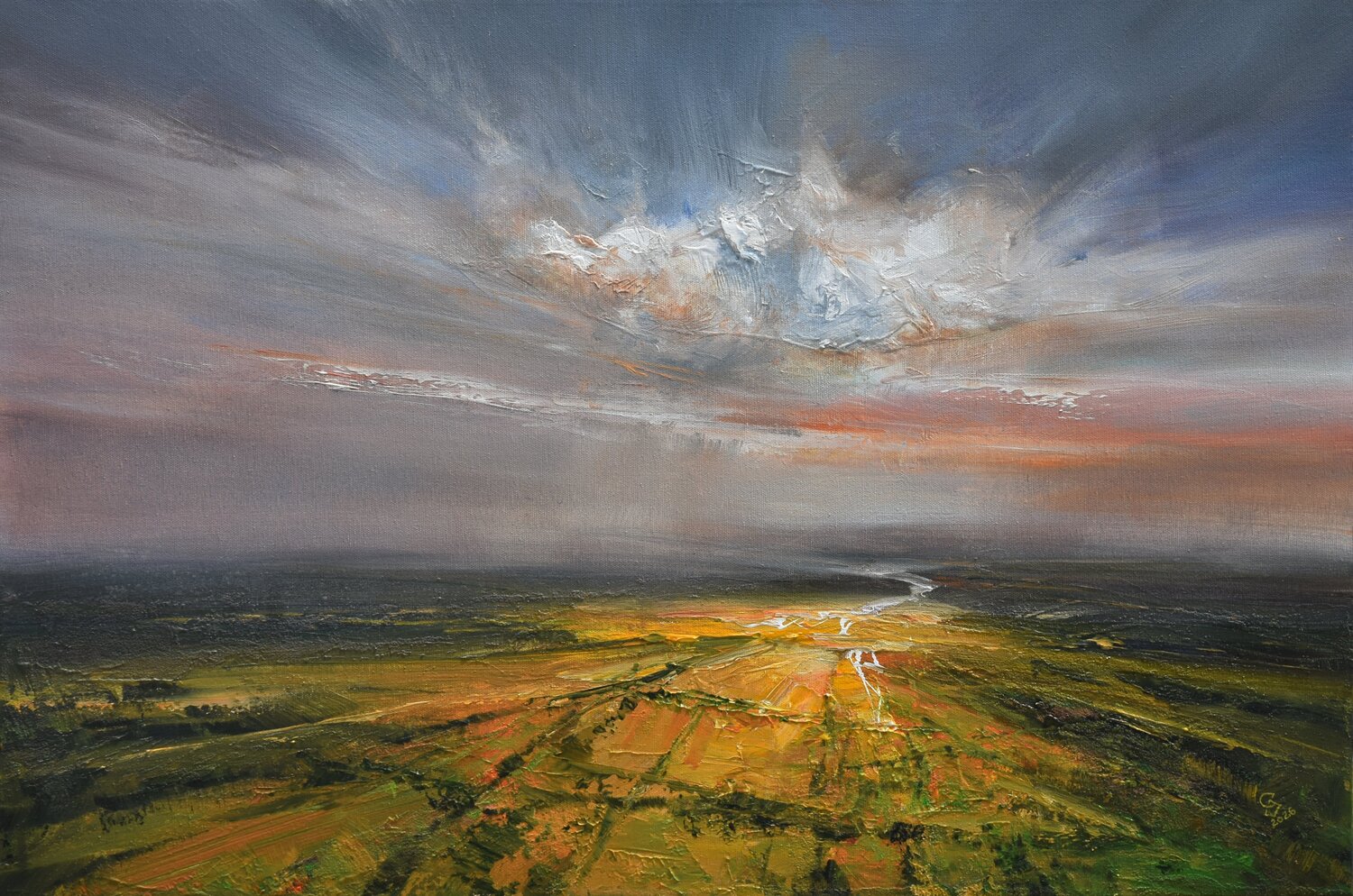 Afternoon rain Ivan Grozdanovski Original painting for sale
