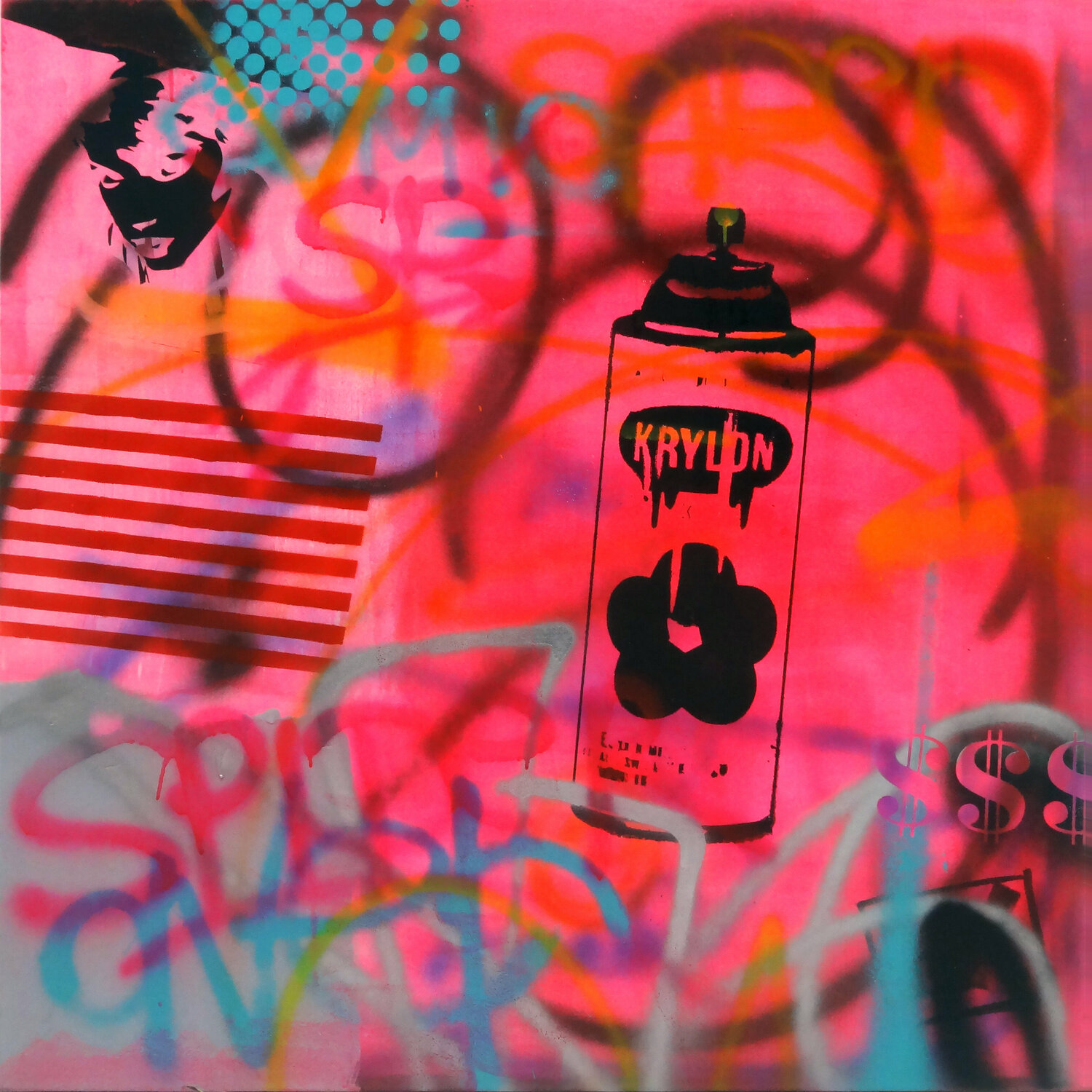 PINK WALL DILLIES Original painting for sale