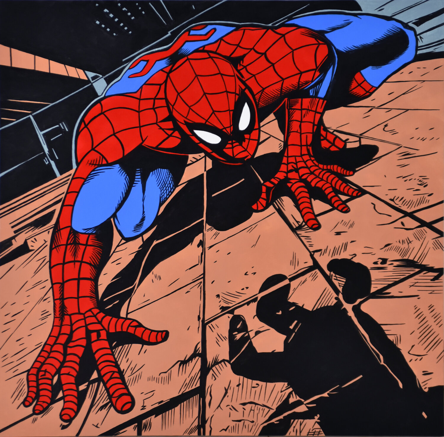 SPIDERMAN DILLIES Original painting for sale