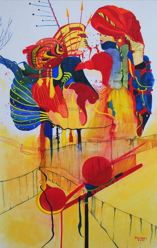 Lebenswippe by Ulla M. Neuhaus, Painting for Sale on Select