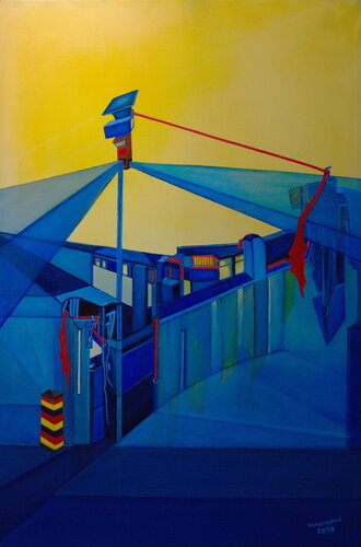 Wer im Glashaus sitzt by Ulla M. Neuhaus, Painting for Sale on Select