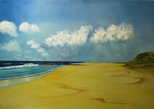 Day at the beach by Ulla M. Neuhaus, Painting for Sale on Select