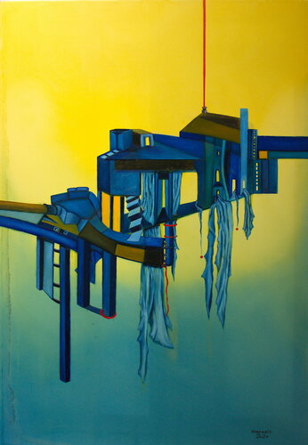 Theatre crash by Covid 19 by Ulla M. Neuhaus, Painting for Sale on Select