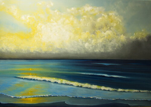 Evening mood by the sea by Ulla M. Neuhaus, Painting for Sale on Select