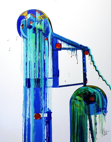 Wasserfall-Spiel by Ulla M. Neuhaus, Painting for Sale on Select