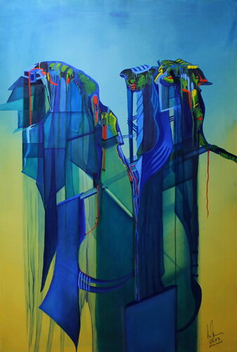 Roter Faden by Ulla M. Neuhaus, Painting for Sale on Select