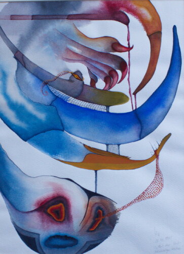 Fall der 5-schwänzigen Katze by Ulla M. Neuhaus, Painting for Sale on Select