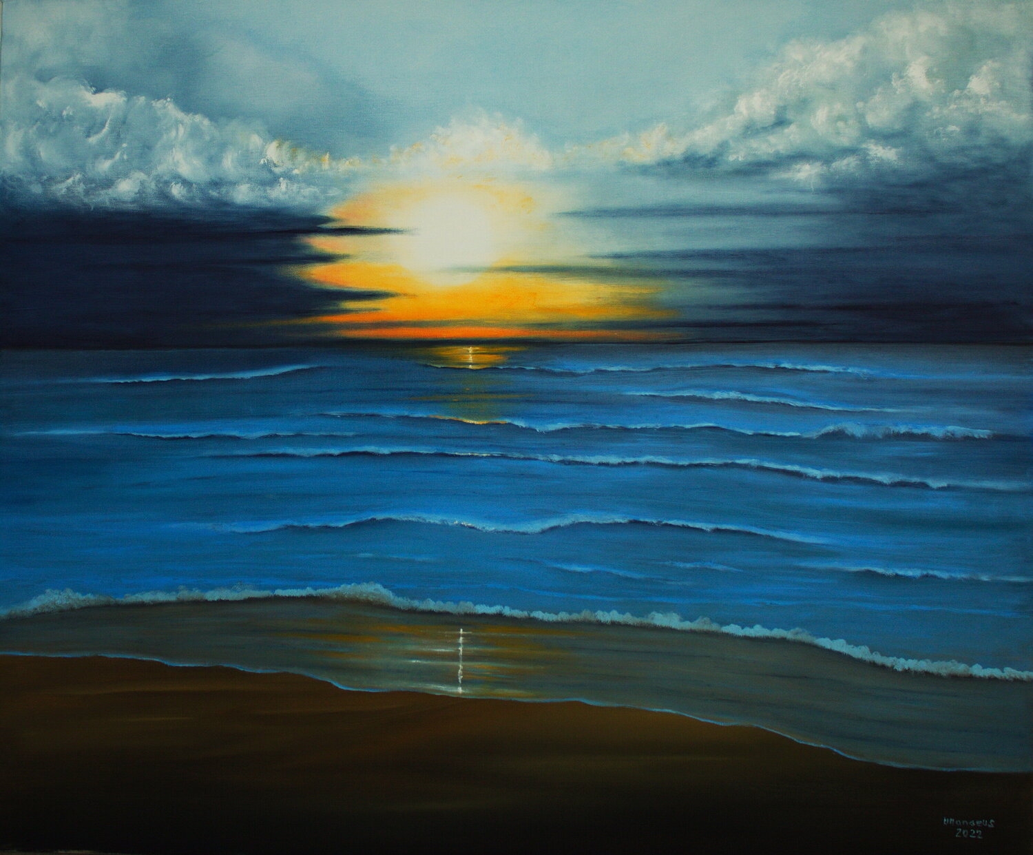 Evening at the North Sea Ulla M. Neuhaus Original painting for sale