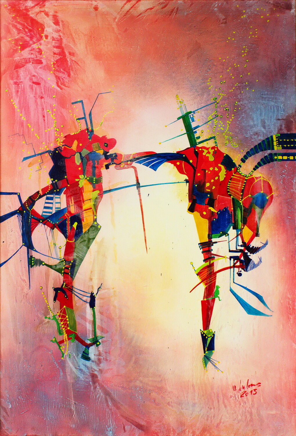 Yellow Points Ulla M. Neuhaus Original painting for sale