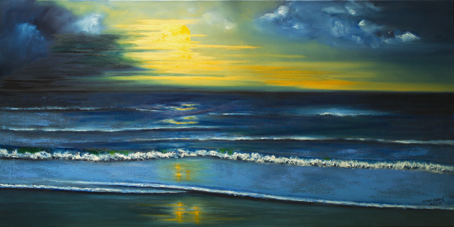 Abendstimmung am Meer II Ulla M. Neuhaus Original painting for sale