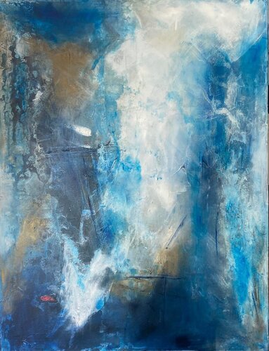 Dans le silence bleu by Christine Barth Mroz, Painting for Sale on Select