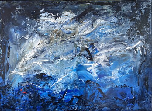 Eclats bleus dans la tempete by Christine Barth Mroz, Painting for Sale on Select